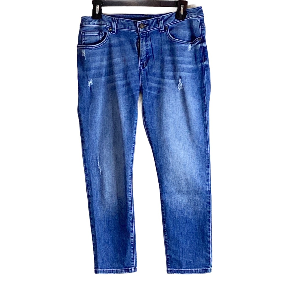 Michael Kors Distressed Cropped Skinny Jeans